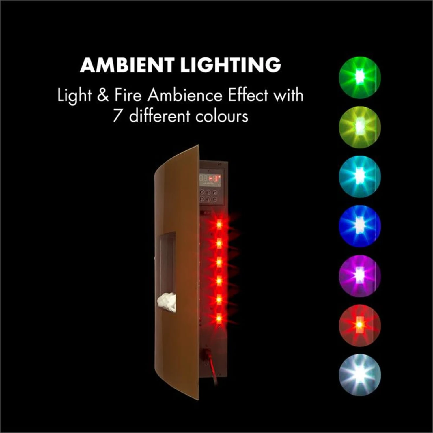 Curved Copper L&F Elektrischer Kamin 1000/2000W Glas Fernbedienung 3 Curved Copper L&F Elektrischer Kamin 1000/2000W Glas Fernbedienung – Bild 3