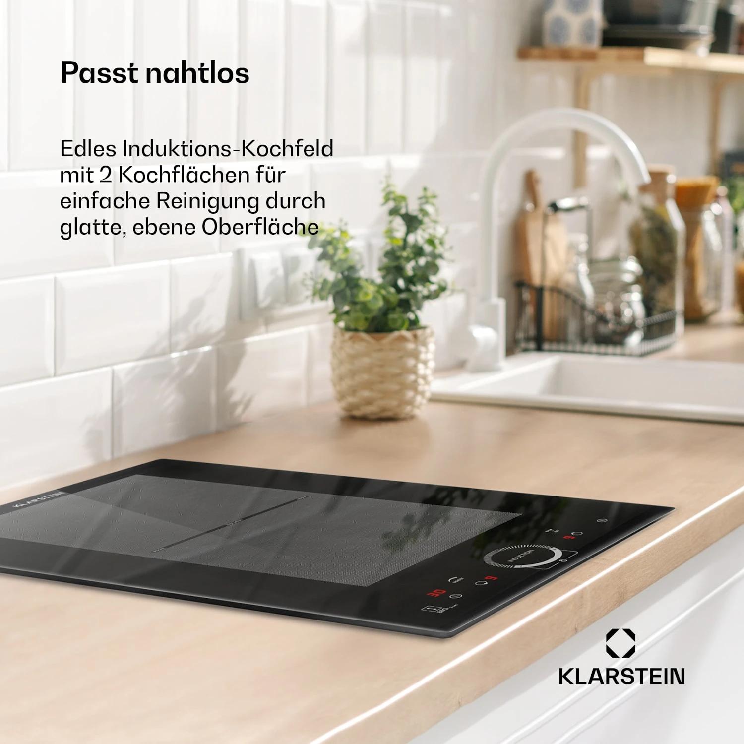 Delicatessa Slim Domino Induktionskochfeld 3500W Timer Schwarz 2 Delicatessa Slim Domino Induktionskochfeld 3500W Timer Schwarz – Bild 2