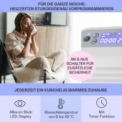 Hot Spot Slimcurve Heizgerät 80x40cm 40m² 2000W 5-40°C LED IP24 Weiß -Haushaltsgeräte Geschäft 10033016 de 0003 usp