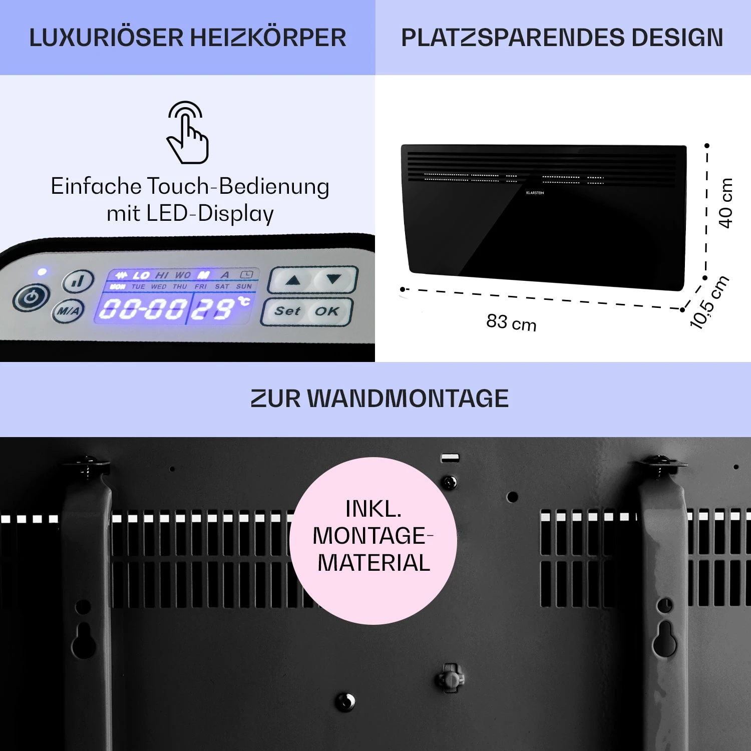 Hot Spot Slimcurve Heizgerät 80x40cm 40m² 2000W 5-40°C LED IP24 6 Hot Spot Slimcurve Heizgerät 80x40cm 40m² 2000W 5-40°C LED IP24 – Bild 6