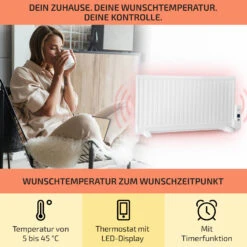 Wallander Ölradiator 1000W Thermostat Ölheizung Ultraflach Weiß 9 Wallander Ölradiator 1000W Thermostat Ölheizung Ultraflach Weiß -Haushaltsgeräte Geschäft 10033102 de 0003 usp