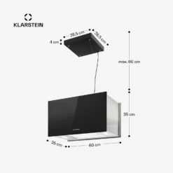 Kronleuchter L Inselabzugshaube 60cm Abluft: 590m³/h LED Touch Glas -Haushaltsgeräte Geschäft 10033106 yy 0011 dimensions
