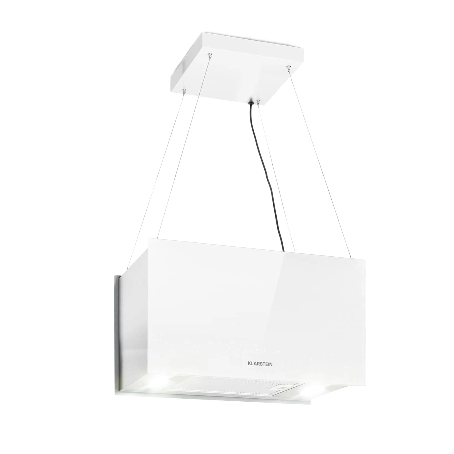 Kronleuchter L Inselabzugshaube 60cm Abluft: 590m³/h LED Touch Glas Weiß 1 Kronleuchter L Inselabzugshaube 60cm Abluft: 590m³/h LED Touch Glas Weiß