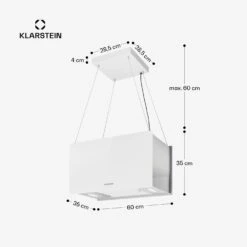 Kronleuchter L Inselabzugshaube 60cm Abluft: 590m³/h LED Touch Glas Weiß 16 Kronleuchter L Inselabzugshaube 60cm Abluft: 590m³/h LED Touch Glas Weiß -Haushaltsgeräte Geschäft 10033107 yy 0011 dimensions
