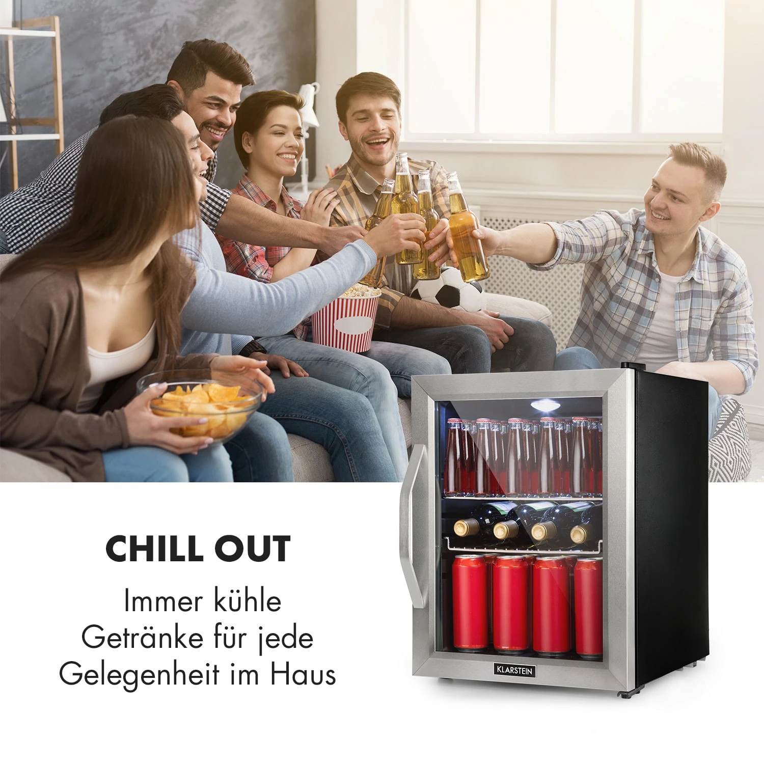 Beersafe M Kühlschrank 33 Liter 2 Böden Panoramaglastür Edelstahl 2 Beersafe M Kühlschrank 33 Liter 2 Böden Panoramaglastür Edelstahl – Bild 2