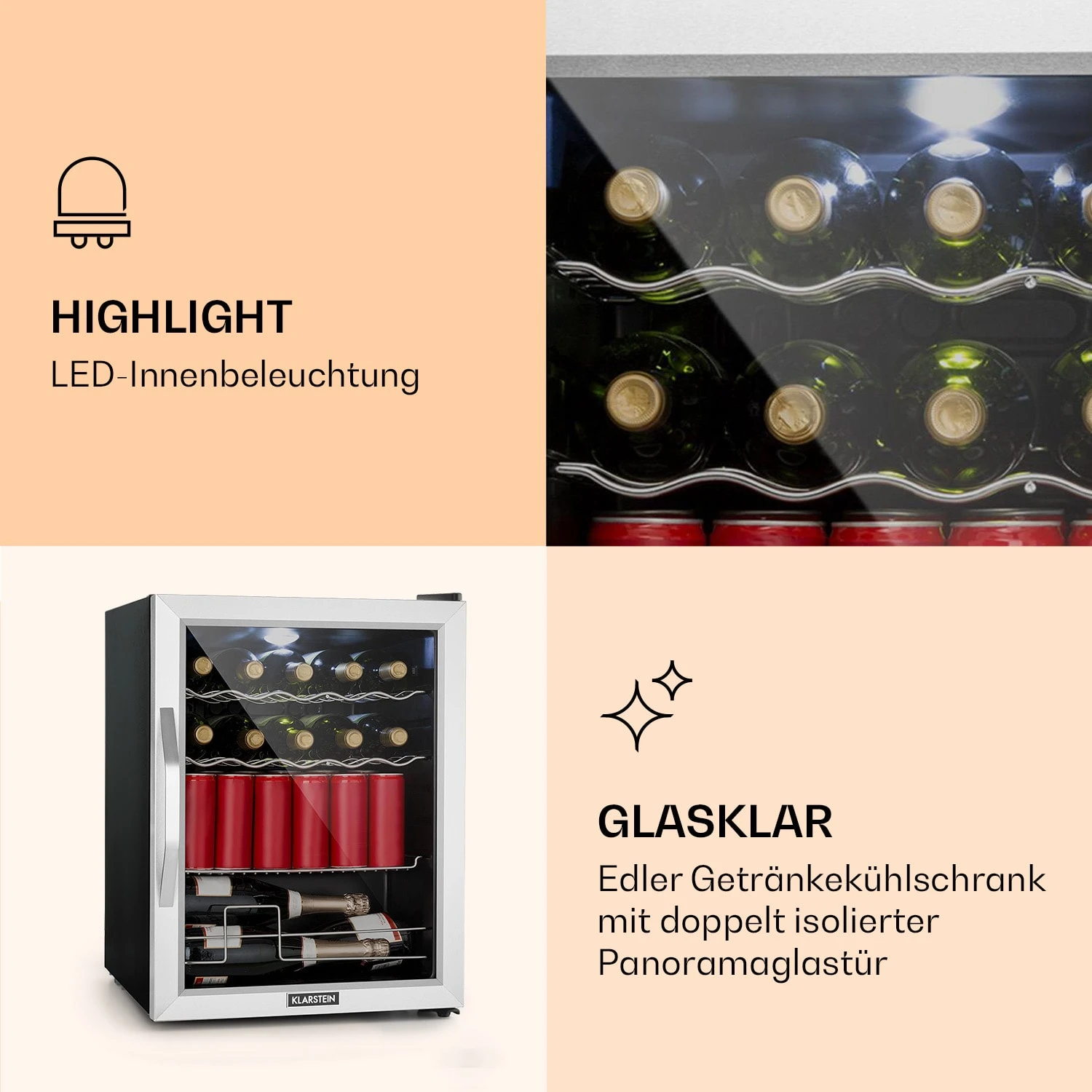 Beersafe XL Mix It Edition Kühlschrank 60 Ltr 4 Böden Panoramaglastür 4 Beersafe XL Mix It Edition Kühlschrank 60 Ltr 4 Böden Panoramaglastür – Bild 4