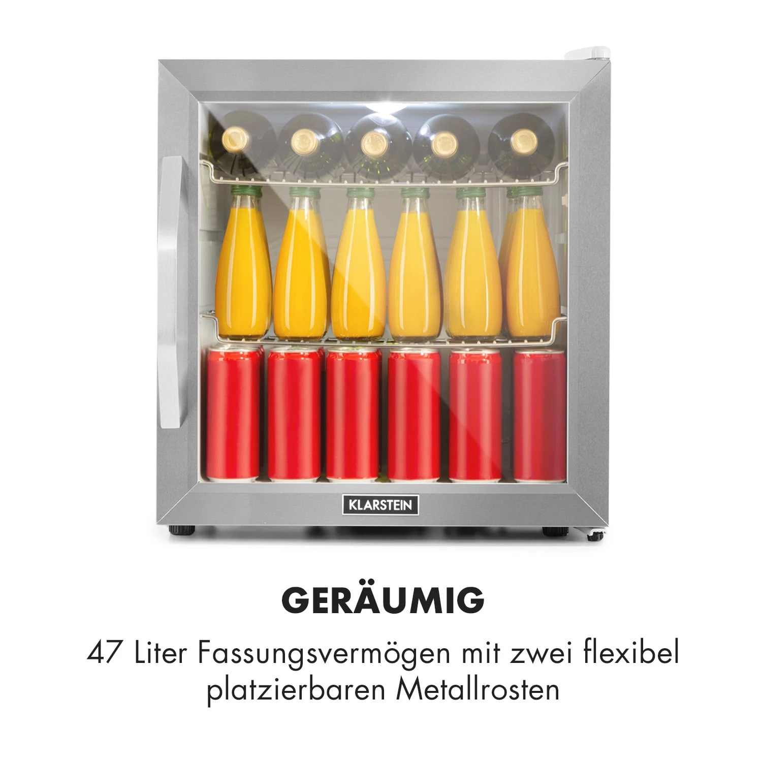 Beersafe L Crystal White Kühlschrank 47 Ltr 2 Böden Glastür Edelstahl 3 Beersafe L Crystal White Kühlschrank 47 Ltr 2 Böden Glastür Edelstahl – Bild 3