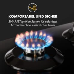 Ignito 4 Zonen Gaskochfeld 4-flammig Sabaf-Brenner Glaskeramik Schwarz -Haushaltsgeräte Geschäft 10033132 de 0005 logo