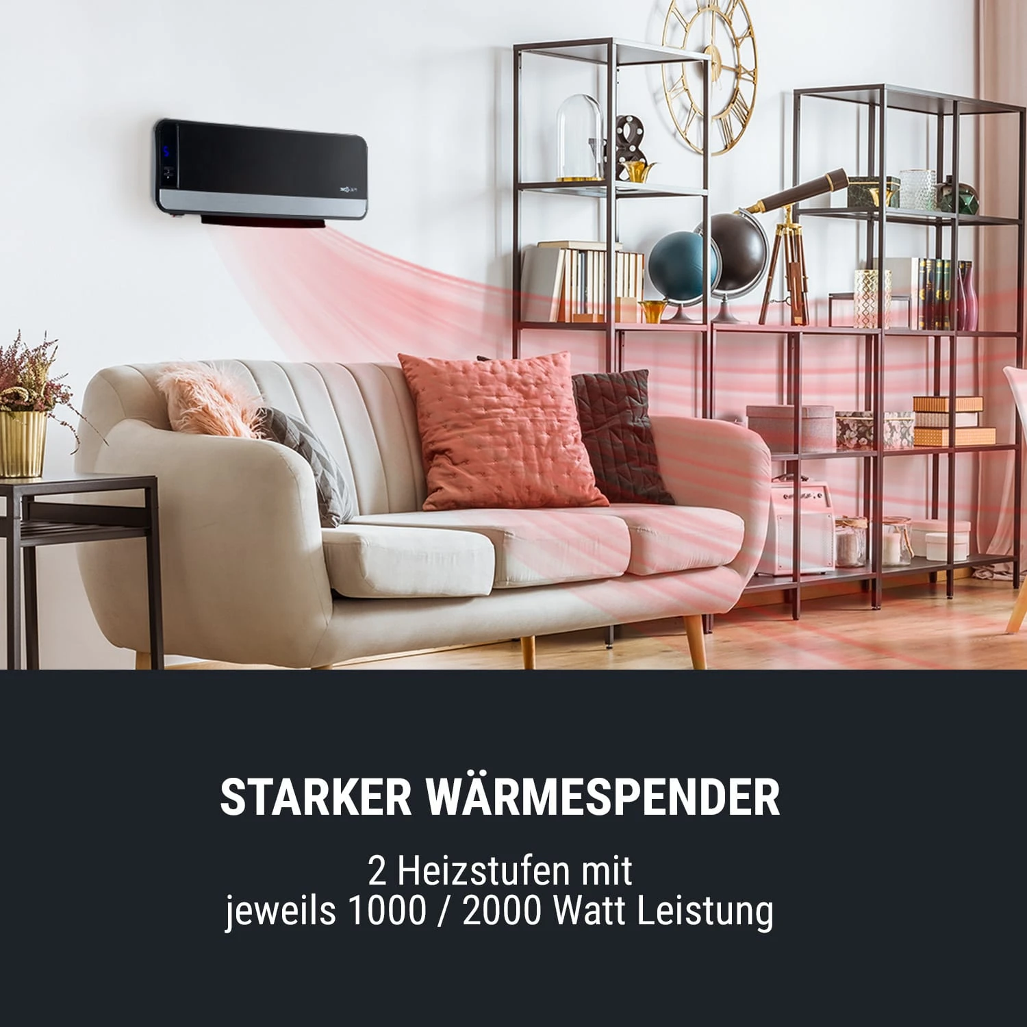 Wallkyrie Wandheizgerät 1000W/2000W 10 - 49 °C Thermostat Schwarz 2 Wallkyrie Wandheizgerät 1000W/2000W 10 - 49 °C Thermostat Schwarz – Bild 2