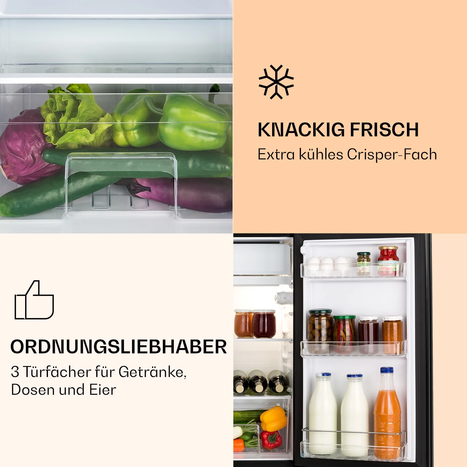Luminance Frost Kühlschrank 91L Crisper-Fach 2 Glasböden 3 Luminance Frost Kühlschrank 91L Crisper-Fach 2 Glasböden – Bild 3