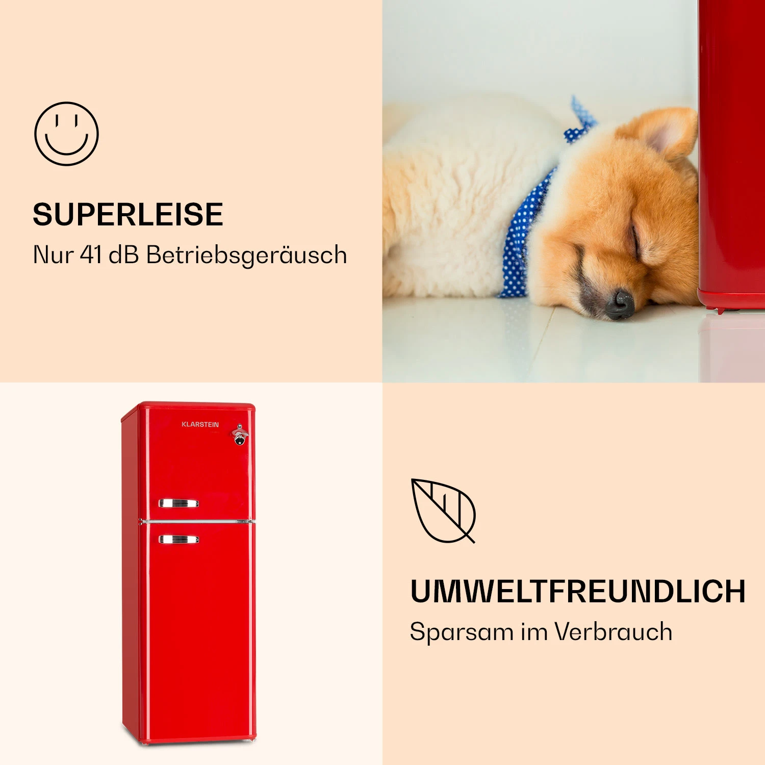 Audrey Kühl- & Gefrierkombination 97l/39l Retro-Look 2 Böden 6 Audrey Kühl- & Gefrierkombination 97l/39l Retro-Look 2 Böden – Bild 6