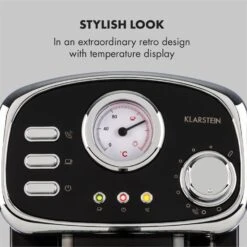 Espressionata Gusto Espressomaschine 1100W 15 Bar Druck Schwarz -Haushaltsgeräte Geschäft 10033209 yy 0003 logo Klarstein Espressionata Gusto Espressomaschine