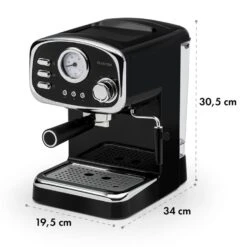 Espressionata Gusto Espressomaschine 1100W 15 Bar Druck Schwarz -Haushaltsgeräte Geschäft 10033209 yy 0009 logo Klarstein Espressionata Gusto Espressomaschine