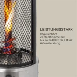 Goldflame Deluxe Terrassenheizstrahler 36.000BTU/11kW Mobil Edelstahl -Haushaltsgeräte Geschäft 10033279 yy 0003 logo Blumfeldt Goldflame Deluxe Heizstrahler kupfer