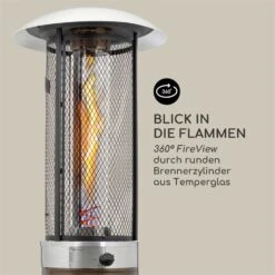 Goldflame Deluxe Terrassenheizstrahler 36.000BTU/11kW Mobil Edelstahl -Haushaltsgeräte Geschäft 10033279 yy 0005 logo Blumfeldt Goldflame Deluxe Heizstrahler kupfer