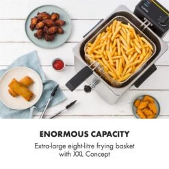 Family Fry Fritteuse 3000W Oil Drain Technology Edelstahl Silber -Haushaltsgeräte Geschäft 10033342 yy 0003 logo Klarstein Family Fry Fritteuse 3000W silber