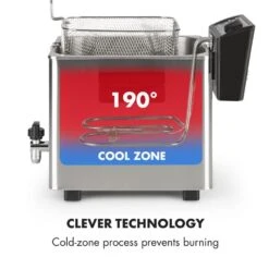 Family Fry Fritteuse 3000W Oil Drain Technology Edelstahl Silber -Haushaltsgeräte Geschäft 10033342 yy 0006 logo Klarstein Family Fry Fritteuse 3000W silber