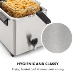 Family Fry Fritteuse 3000W Oil Drain Technology Edelstahl Silber -Haushaltsgeräte Geschäft 10033342 yy 0008 logo Klarstein Family Fry Fritteuse 3000W silber