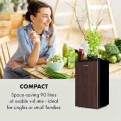Feldberg Kühlschrank A+ 90 Liter MirageCool Concept Holzdesign Schwarz -Haushaltsgeräte Geschäft 10033594 uk 0006 logo Klarstein Feldberg Kuehlschrank Holzdesign schwarz