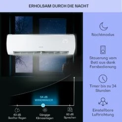Windwaker Eco Split-Klimaanlage 9.000 BTU/2,7 KW Luftdurchsatz 610 M³/h Max. A++ -Haushaltsgeräte Geschäft 10033600 de 0004 usp