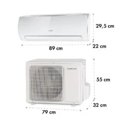 Windwaker Eco Split-Klimaanlage 9.000 BTU/2,7 KW Luftdurchsatz 610 M³/h Max. A++ -Haushaltsgeräte Geschäft 10033600 yy 0007 dimensions