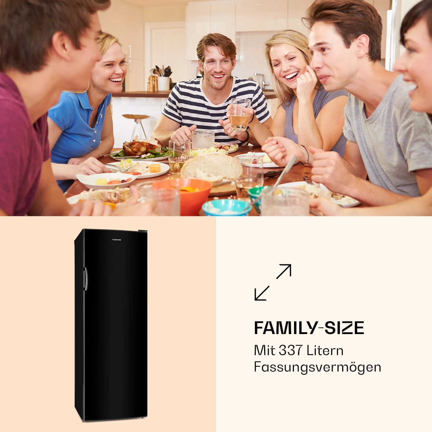 BigBoy Kühlschrank 337l Crisper 6 Ebenen Energieklasse Schwarz 2 BigBoy Kühlschrank 337l Crisper 6 Ebenen Energieklasse Schwarz – Bild 2