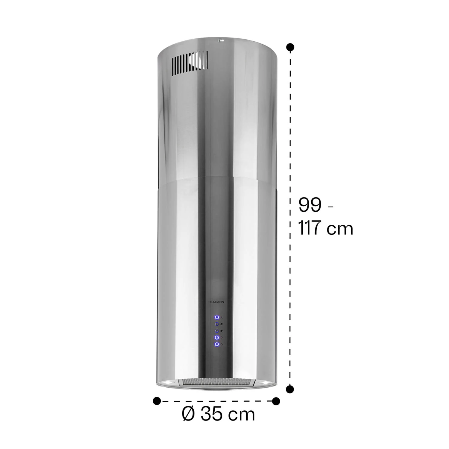 Beretta Inselabzugshaube Ø35cm Ab-/Umluft 650m³/h LED Edelstahl 8 Beretta Inselabzugshaube Ø35cm Ab-/Umluft 650m³/h LED Edelstahl – Bild 8