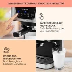 Arabica Espressomaschine 1050W 15 Bar 1,5l Touch-Bedienfeld Edelstahl 10 Arabica Espressomaschine 1050W 15 Bar 1,5l Touch-Bedienfeld Edelstahl -Haushaltsgeräte Geschäft 10033729 de 0003 usp