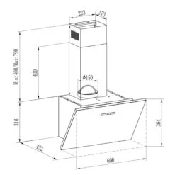 Silver Lining 60 Dunstabzugshaube 60cm 600m³/h EEK A Edelstahl -Haushaltsgeräte Geschäft 10033777 yy 0012 logo Klarstein Silver Lining 60 Dunstabzugshaube