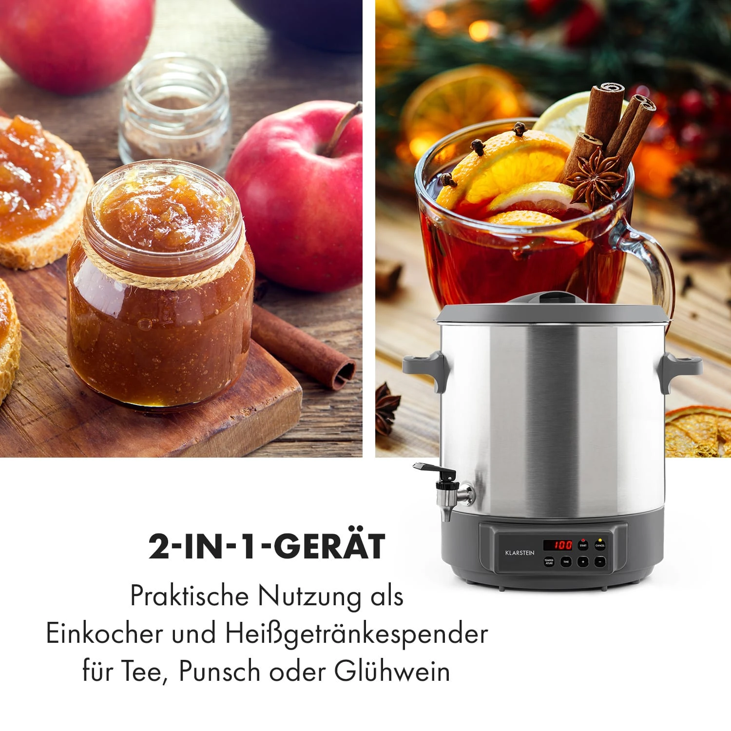 Lady Marmalade Einkochautomat Getränkespender 27L 100°C 12h Edelstahl 3 Lady Marmalade Einkochautomat Getränkespender 27L 100°C 12h Edelstahl – Bild 3