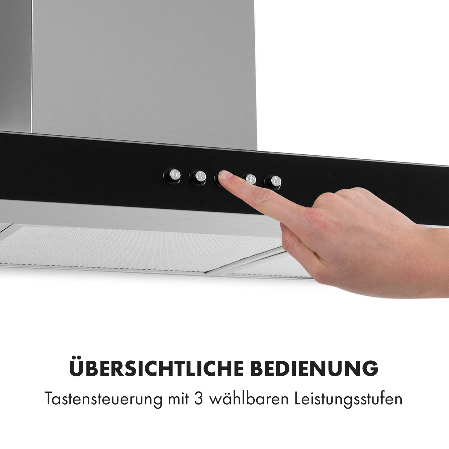 Darya Dunstabzugshaube 90cm 310 M³/h Edelstahl Silber 5 Darya Dunstabzugshaube 90cm 310 M³/h Edelstahl Silber – Bild 5