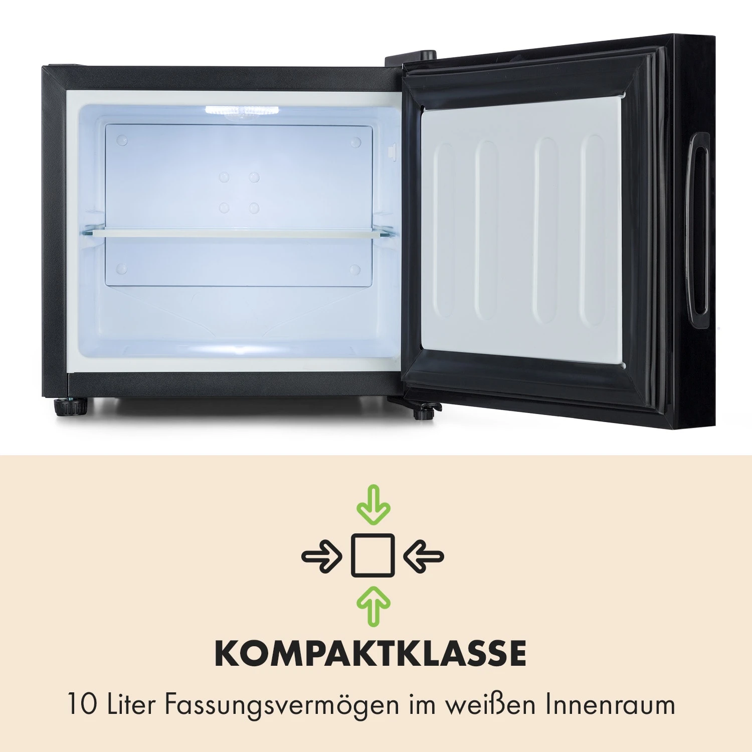 Frosty Mini-Kühlschrank EEC A Spiegelglastür 10 Liter Schwarz 5 Frosty Mini-Kühlschrank EEC A Spiegelglastür 10 Liter Schwarz – Bild 5