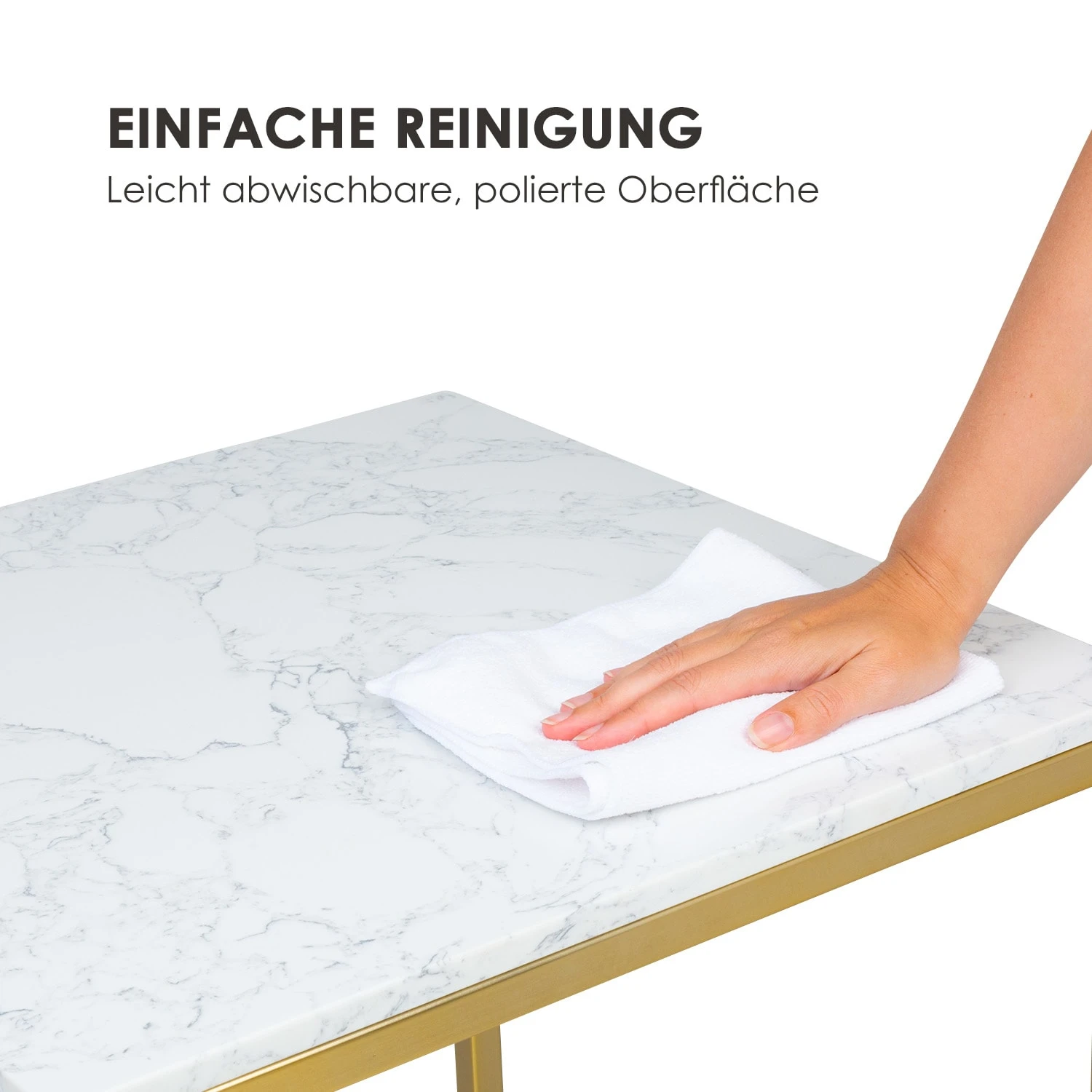 White Pearl I Couchtisch 50x50x50cm (BxHxT) Marmor Gold / Weiß 4 White Pearl I Couchtisch 50x50x50cm (BxHxT) Marmor Gold / Weiß – Bild 4