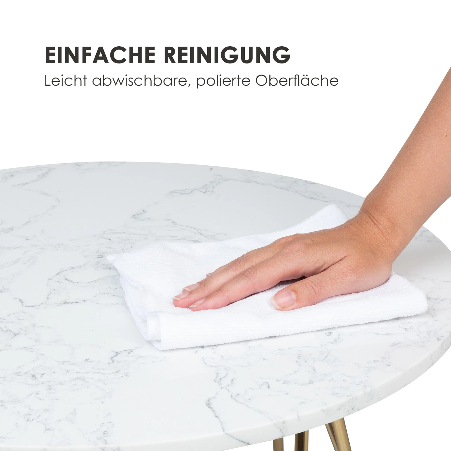 Round Pearl Couchtisch 55 X 45 Cm (ØxH) Marmor Gold / Weiß 4 Round Pearl Couchtisch 55 X 45 Cm (ØxH) Marmor Gold / Weiß – Bild 4