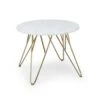 Round Pearl Couchtisch 55 X 45 Cm (ØxH) Marmor Gold / Weiß