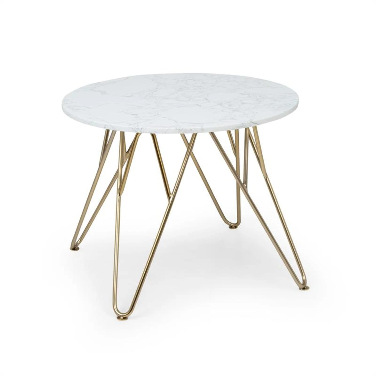 Round Pearl Couchtisch 55 X 45 Cm (ØxH) Marmor Gold / Weiß 1 Round Pearl Couchtisch 55 X 45 Cm (ØxH) Marmor Gold / Weiß