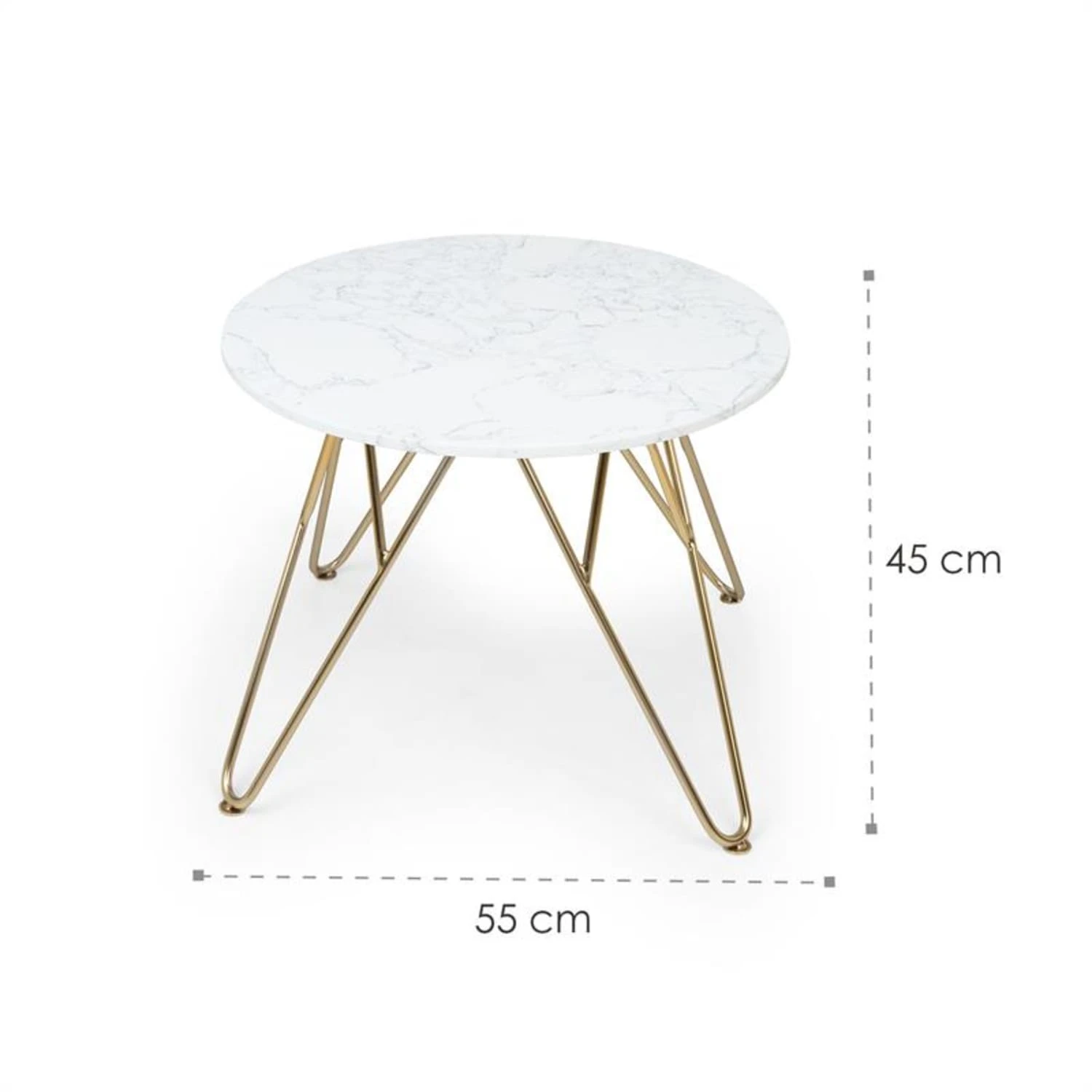 Round Pearl Couchtisch 55 X 45 Cm (ØxH) Marmor Gold / Weiß 7 Round Pearl Couchtisch 55 X 45 Cm (ØxH) Marmor Gold / Weiß – Bild 7