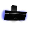 Alina Dunstabzugshaube 90cm 600 M³/h LED-Display Ambientelicht Schwarz