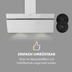 Alina Dunstabzugshaube 90 Cm 600 M³/h Ambientelicht Glasfront Weiß -Haushaltsgeräte Geschäft 10034107 de 0007 logo