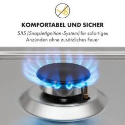 Ignito 5 Zonen Gaskochfeld 5-flammig Sabaf-Brenner Edelstahl Silber -Haushaltsgeräte Geschäft 10034111 de 0006 logo