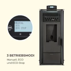 Energiewende Pelletofen 5/10 KW 5 Stufen Timer 18kg 250m³ Fernbedienung Schwarz -Haushaltsgeräte Geschäft 10034153 de 0005 logo