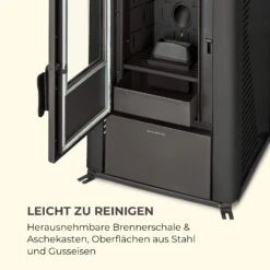 Energiewende Pelletofen 5/10 KW 5 Stufen Timer 18kg 250m³ Fernbedienung Schwarz -Haushaltsgeräte Geschäft 10034153 de 0008 logo