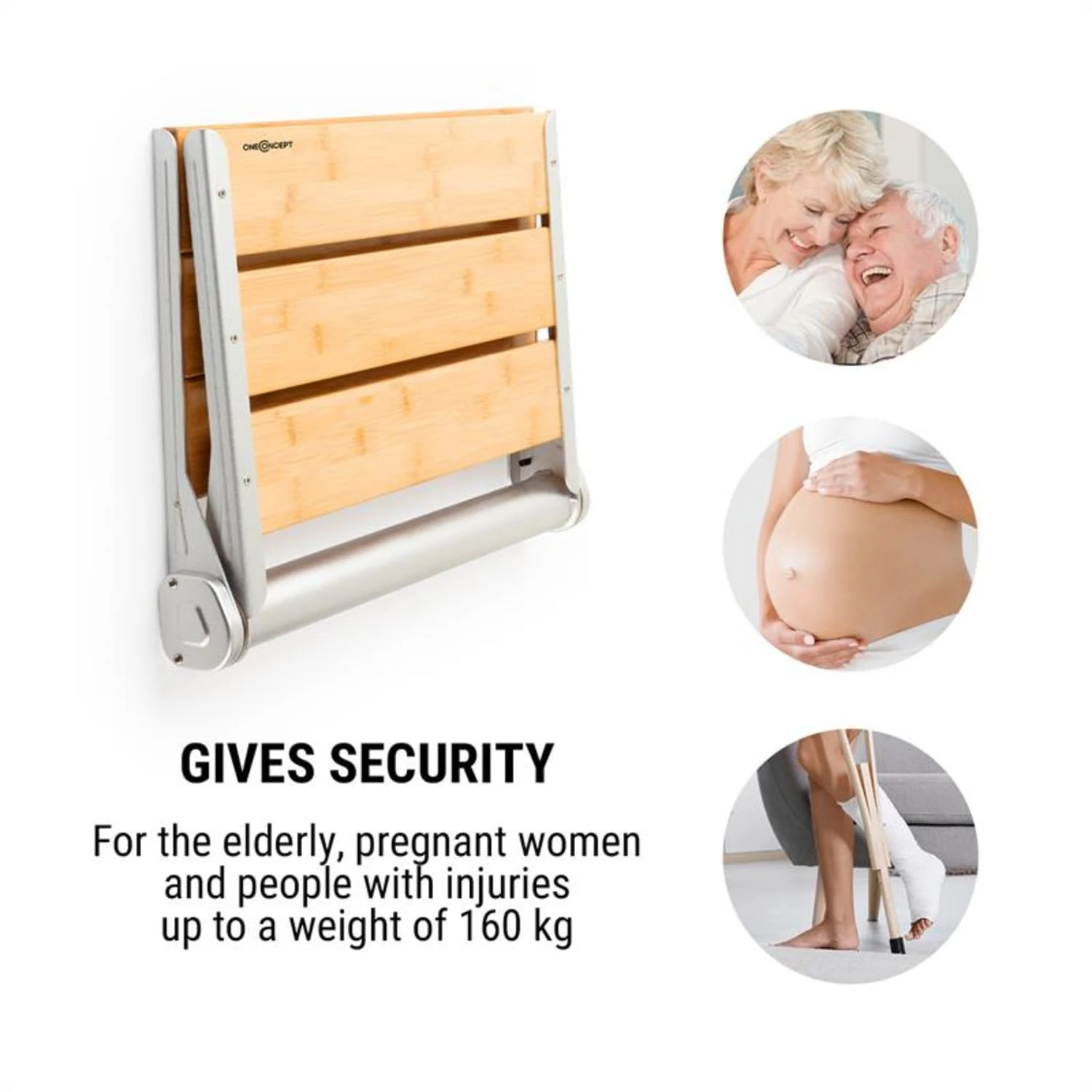 Arielle Deluxe Duschsitz Bambus Aluminium Klappbar 160 Kg Max. Holz 3 Arielle Deluxe Duschsitz Bambus Aluminium Klappbar 160 Kg Max. Holz – Bild 3