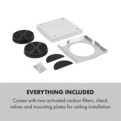 Tron Ambience Inselabzugshaube Ø38cm Umluft 540m³/h LED Schwarz -Haushaltsgeräte Geschäft 10034213 yy 0010 logo Klarstein Tron Ambience Inselabzugshaube schwarz