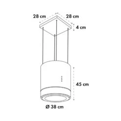 Tron Ambience Inselabzugshaube Ø38cm Umluft 540m³/h LED Schwarz -Haushaltsgeräte Geschäft 10034213 yy 0011 logo Klarstein Tron Ambience Inselabzugshaube schwarz