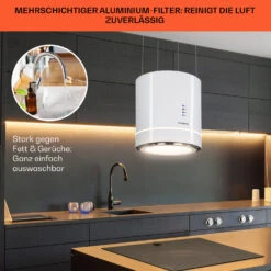 Tron Ambience Inselabzugshaube Ø38cm Umluft 540m³/h LED Weiß -Haushaltsgeräte Geschäft 10034214 de 0006 usp