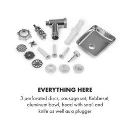 Kraftprotz Elektrischer Fleischwolf 700 W Kupfermotor Edelstahl 13 Kraftprotz Elektrischer Fleischwolf 700 W Kupfermotor Edelstahl -Haushaltsgeräte Geschäft 10034215 yy 0006 logo Klarstein Kraftprotz elektrischer Fleischwolf weiss