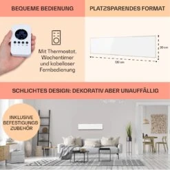 Wonderwall Air 36 Infrarotheizung 120x30cm 360W Wandinstallation Fernbedienung -Haushaltsgeräte Geschäft 10034231 de 0006 usp