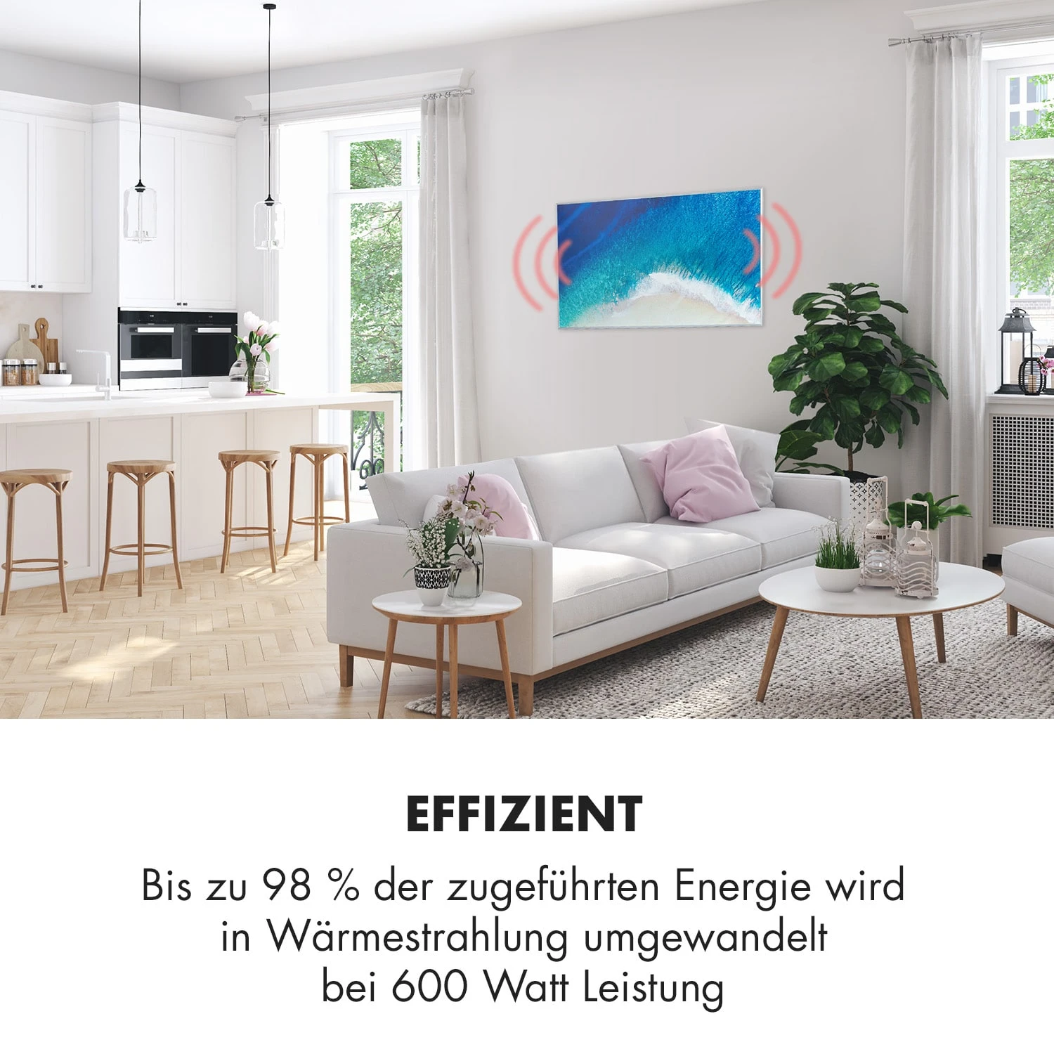 Wonderwall Air Art Strand Infrarotheizung 101x60cm 600W Fernbedienung 2 Wonderwall Air Art Strand Infrarotheizung 101x60cm 600W Fernbedienung – Bild 2