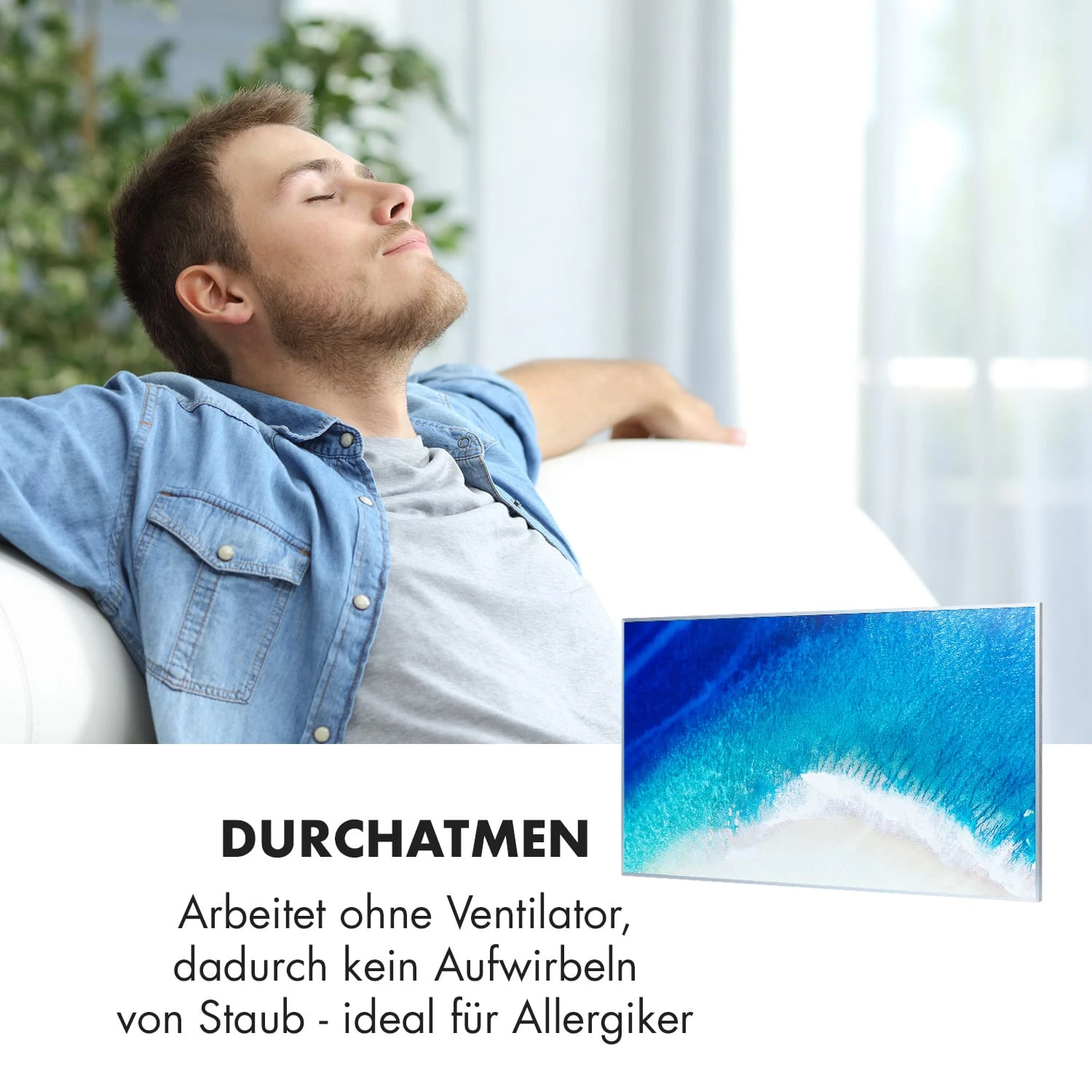 Wonderwall Air Art Strand Infrarotheizung 101x60cm 600W Fernbedienung 6 Wonderwall Air Art Strand Infrarotheizung 101x60cm 600W Fernbedienung – Bild 6